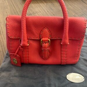 Fendi Sellaria Coral Leather Top-Handle Satchel